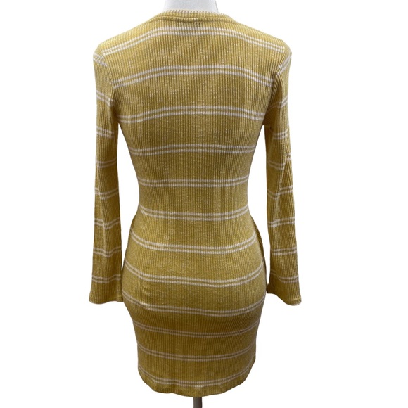 Gilli Yellow Striped Ribbed Mini Dress - Picture 2 of 9